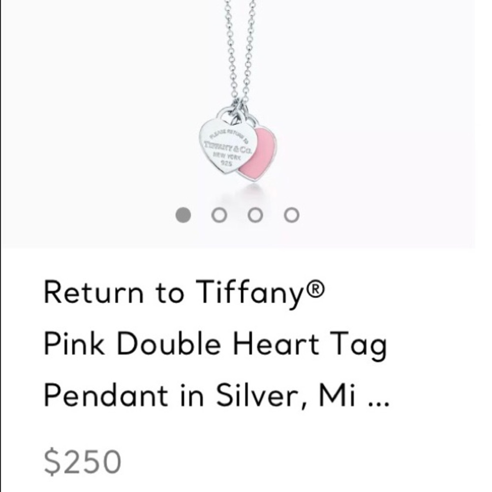 Return to Tiffany, double heart tag pendant necklace